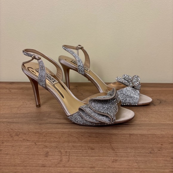Badgley Mischka Shoes - BADGLEY MISCHKA Rennie Statement Stiletto Heel Nude Women Size 6.5 Formal Party